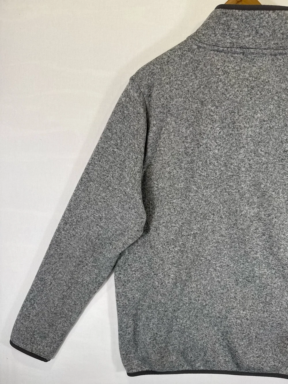 L.L. Bean Men's Heather Gray Snap-Up Fleece Pullover